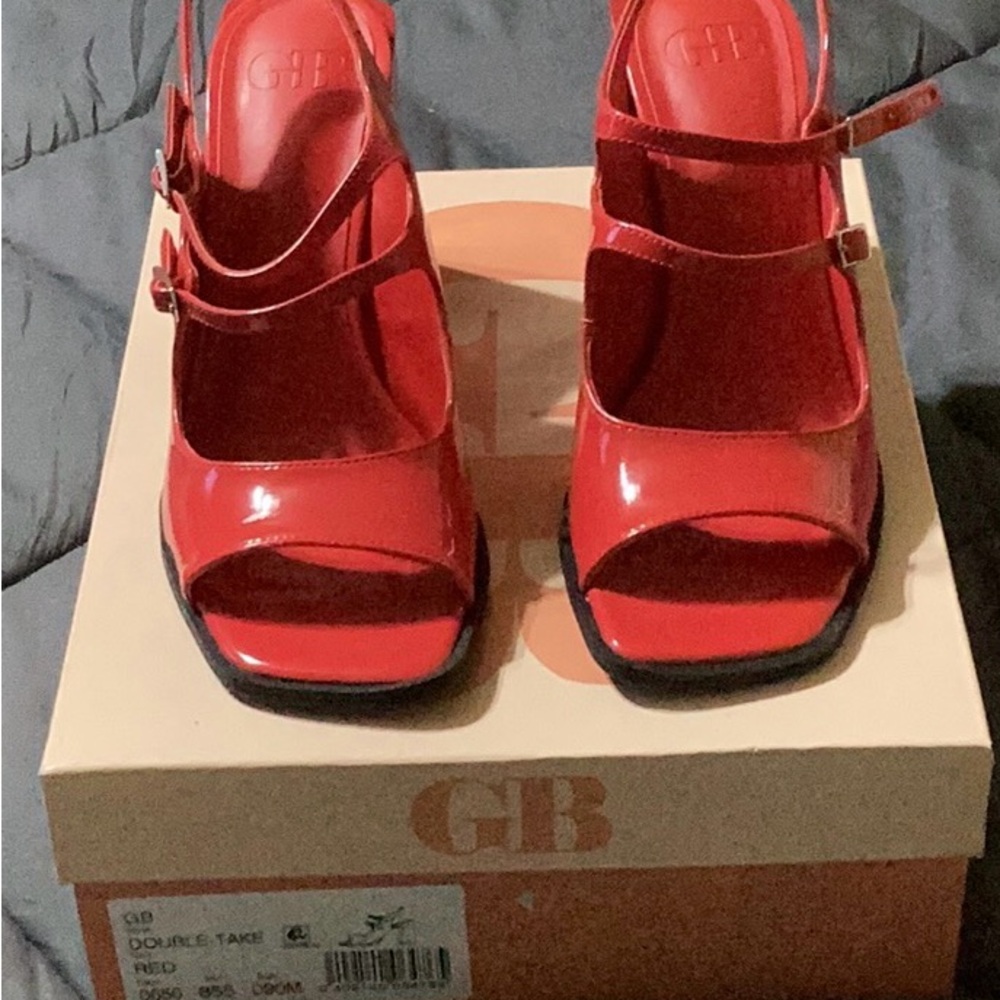 Gianni Bini Bold Red Strappy Heels